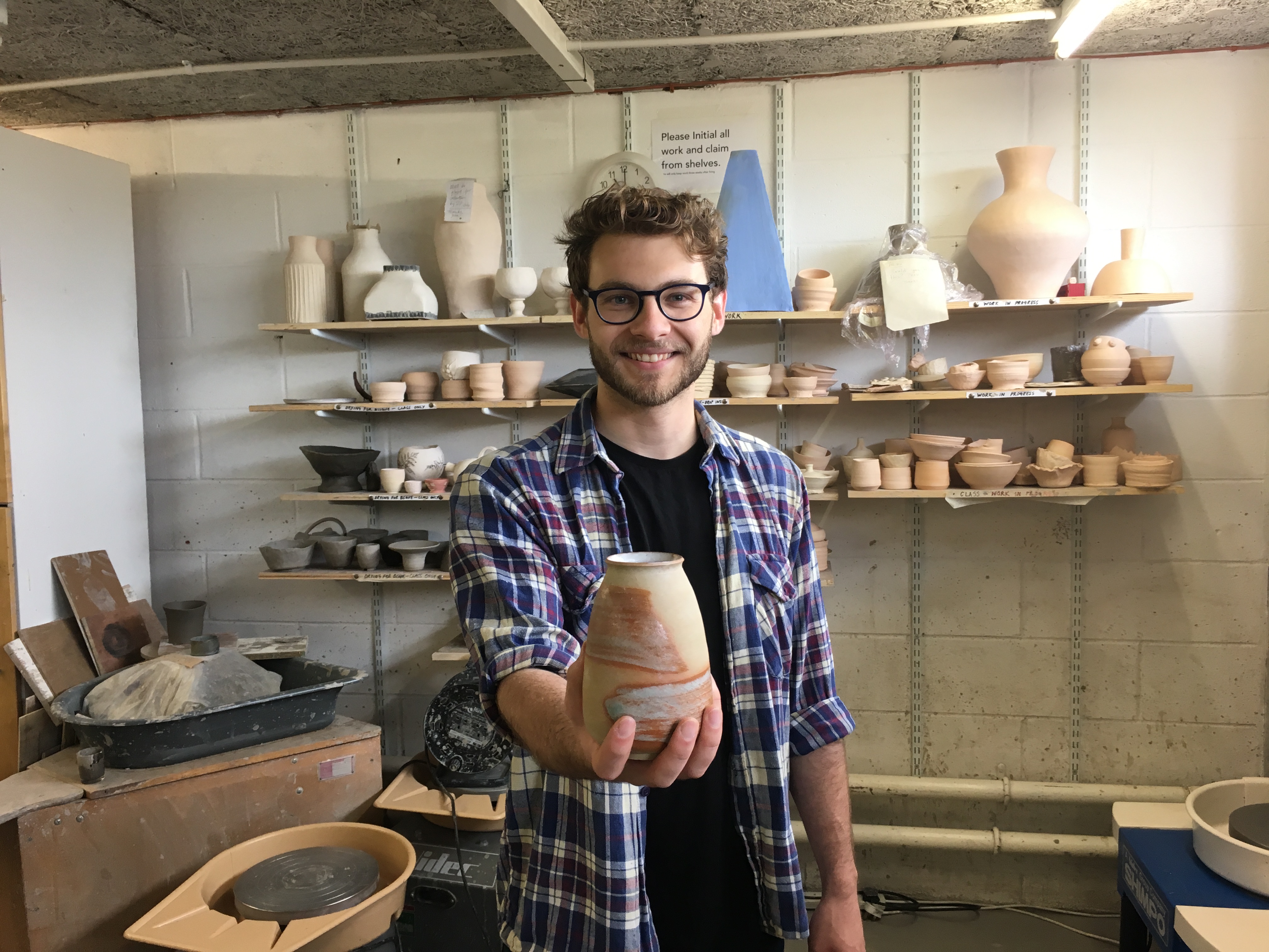 ECW studio member and emerging potter Sam Selbie