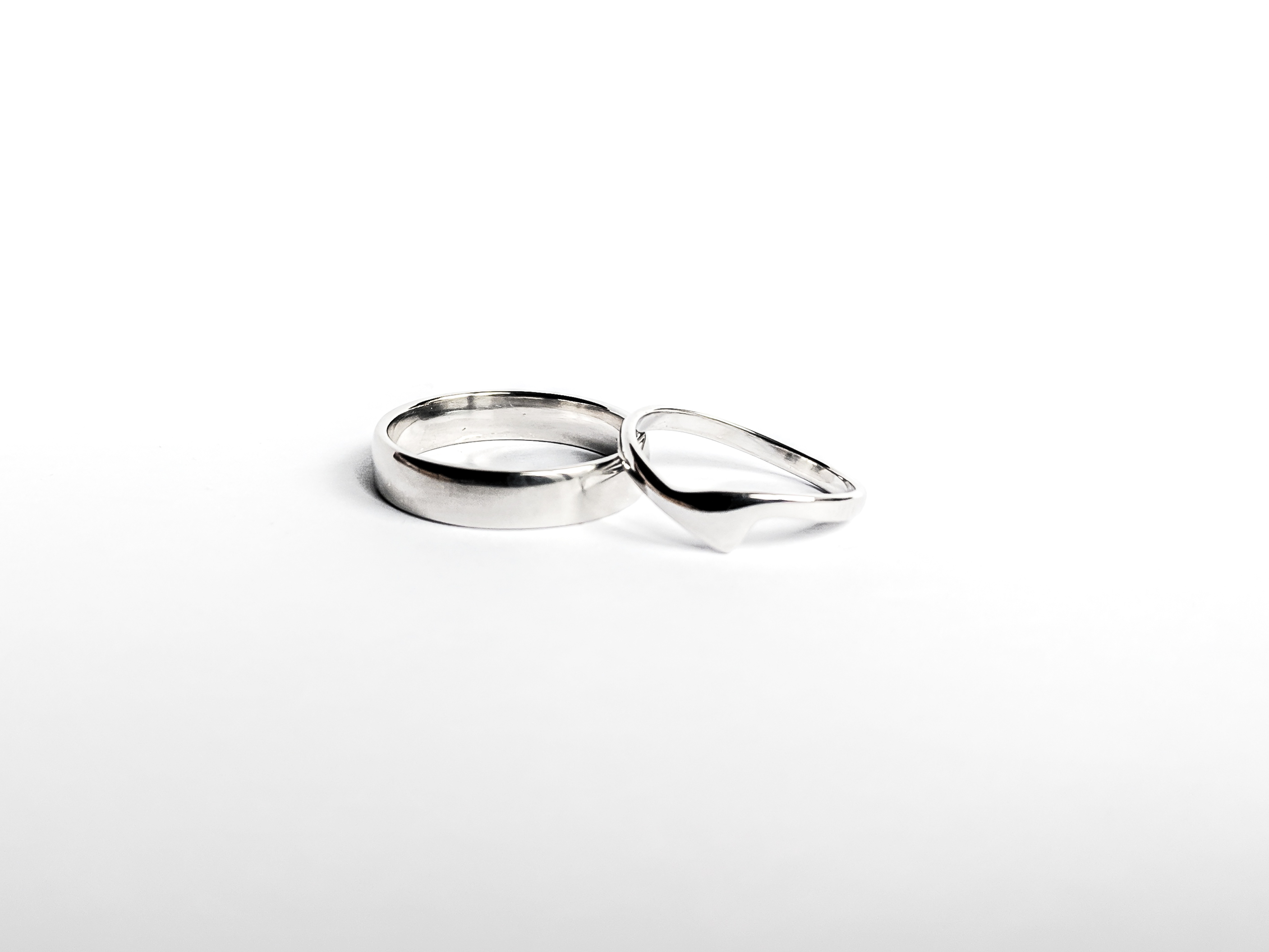 Recycled 9ct White Gold Wedding Rings