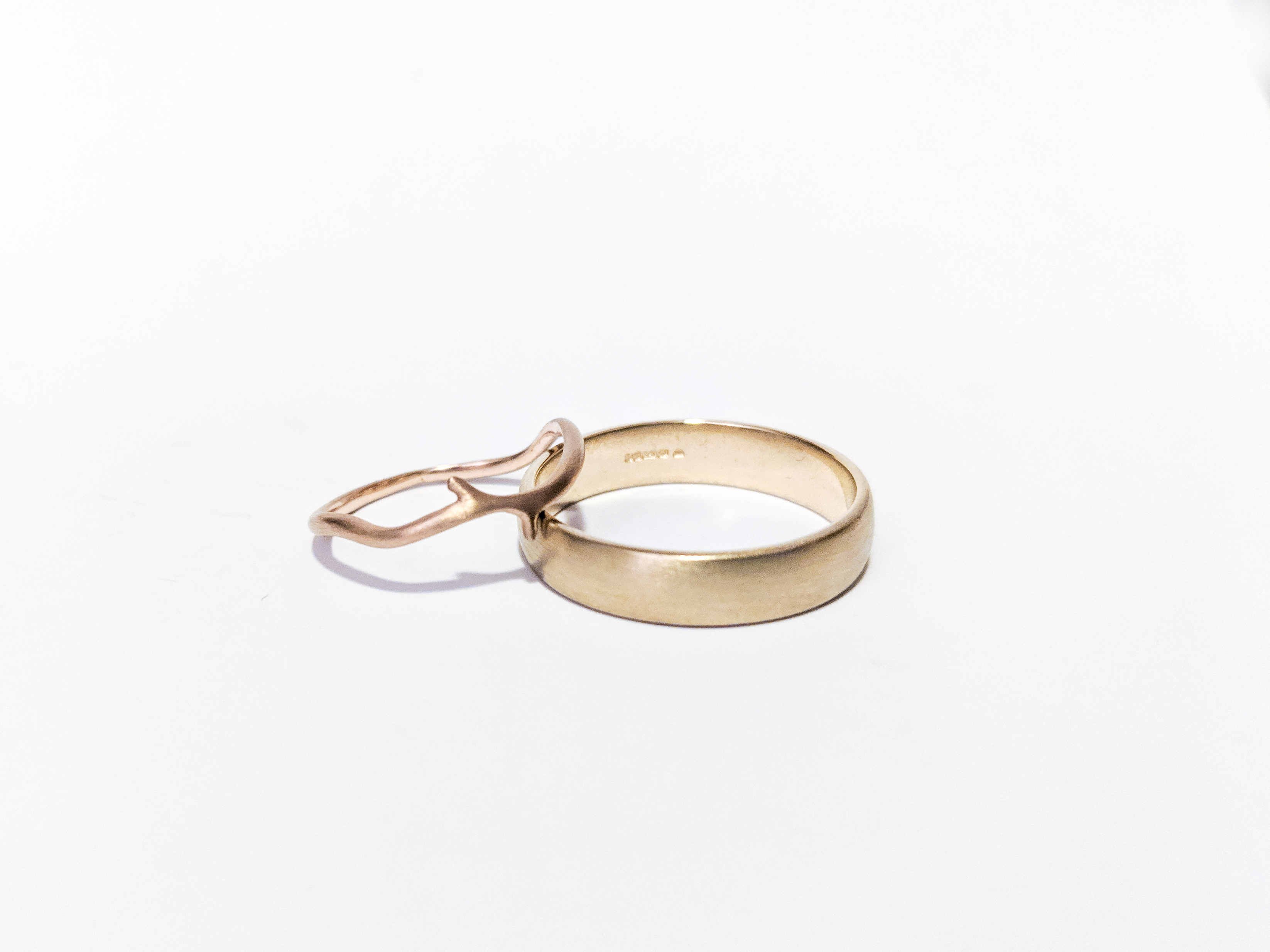 9ct Recycled Yellow & Rose Gold Wedding Rings