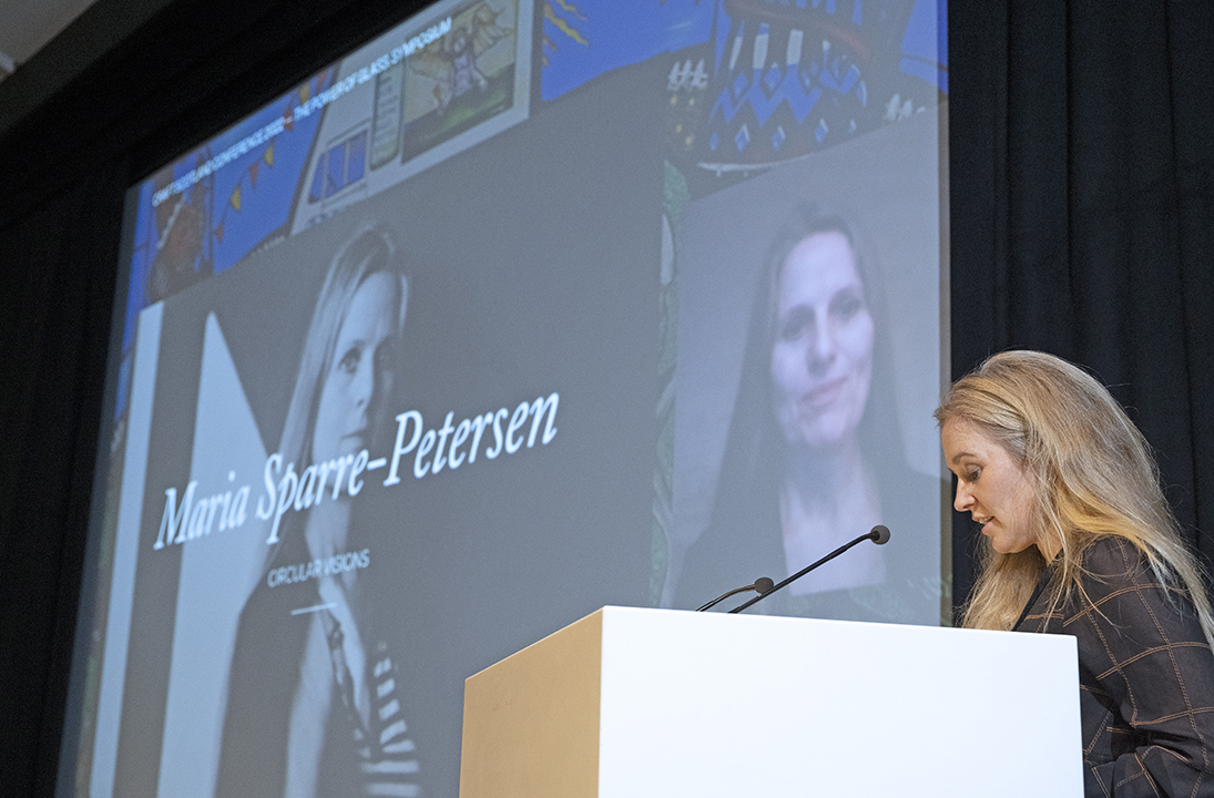 Guest Curator Dr Jessamy Kelly with speaker Maria Sparre-Petersen at The Power of Glass Symposium