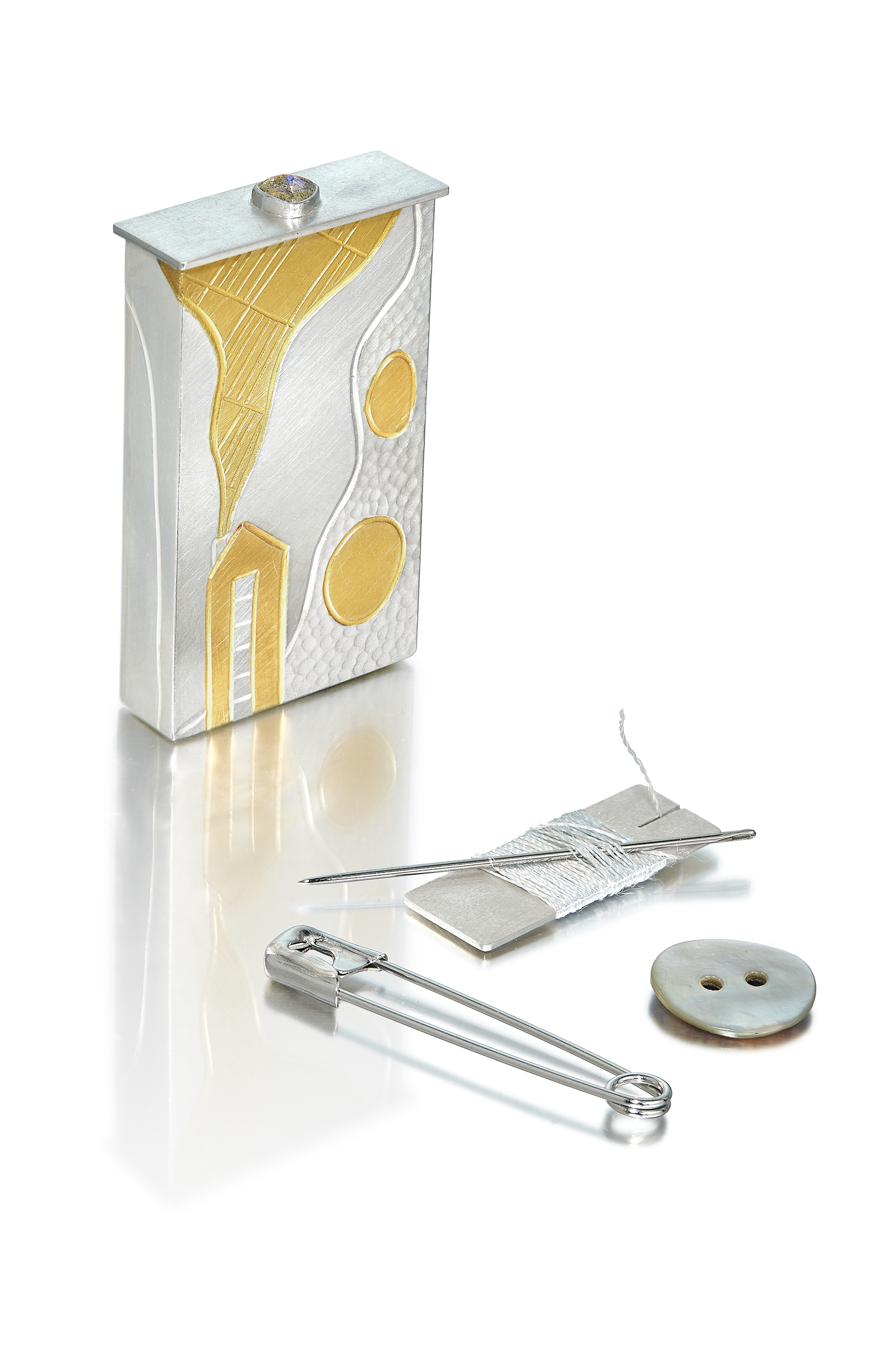 ‘Stitched Lines’ Sewing Kit Brooch