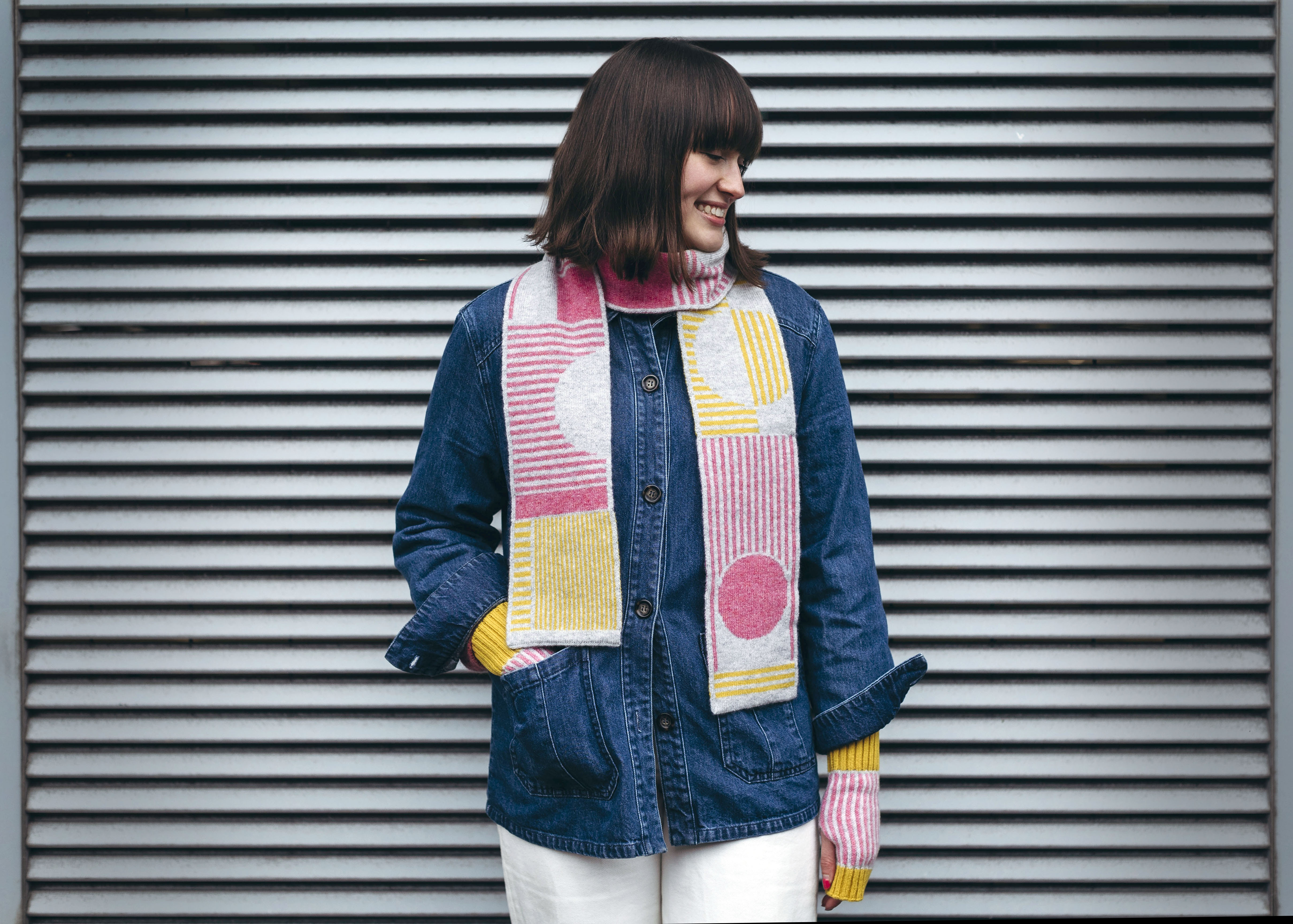 Narrow Scarf and Wrist Warmers